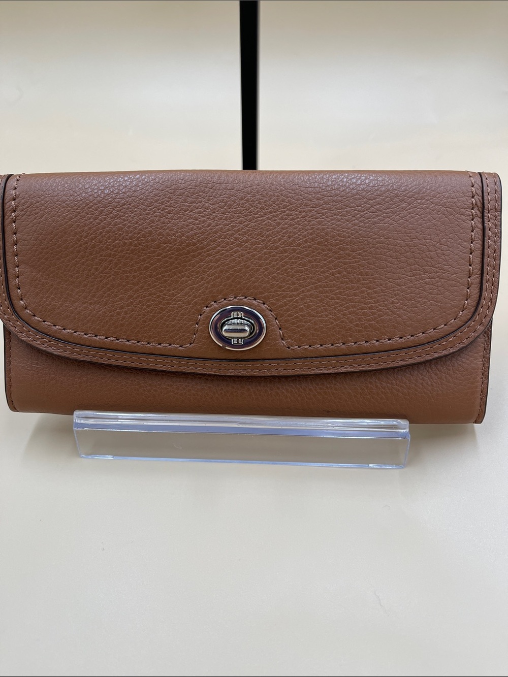 Coach Timeless Classic Brown Wallet with Silver Hardware Turnlock